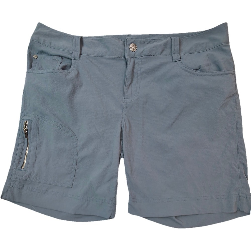 Prana Shorts Women 10 Blue Halle Hiking Stretch Cargo Excellent